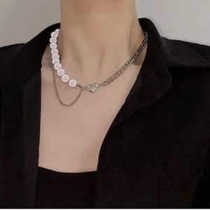 Luminous Pearl Heart Choker